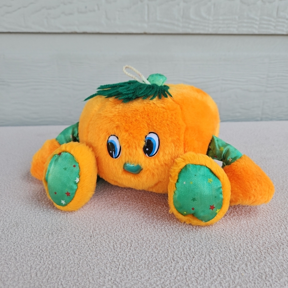 Fun World Halloween Pumpkin Plush 7" Orange Face Vintage Limbs Fall Decor